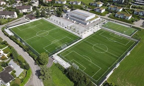 Die Sportanlage Langacker von oben
